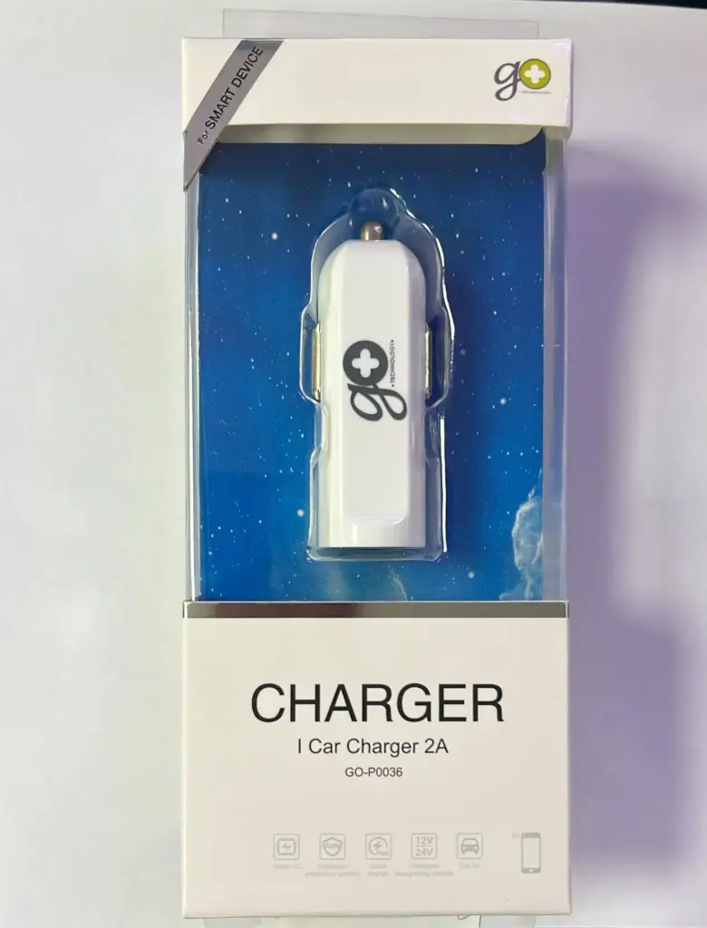 CARGADOR DE CARRO GO+ TECNOLOGY I CAR CHARGER 2A GO-P0036