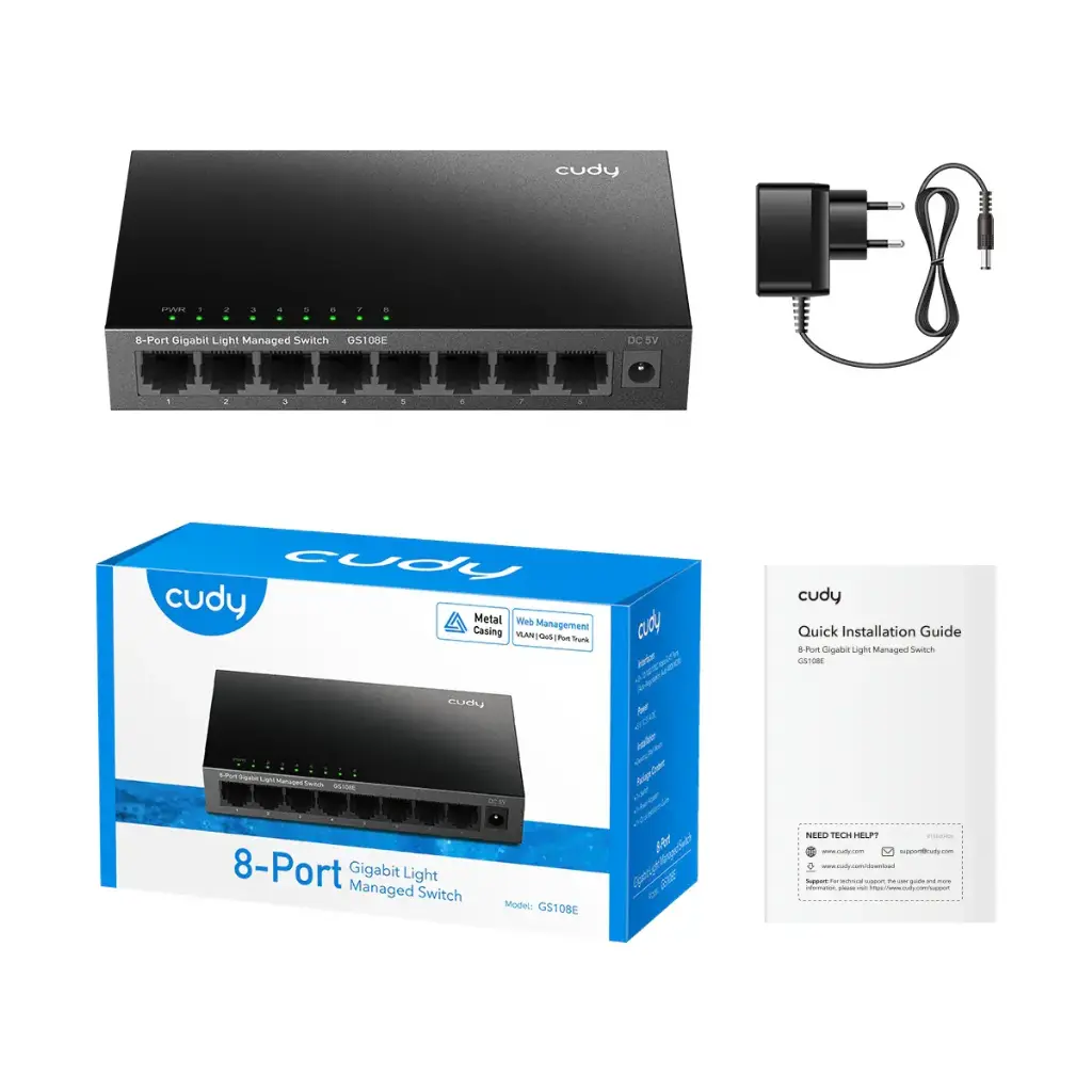 CUDY DESKTOP SWITCH GS108D 8-PORT GIGABIT