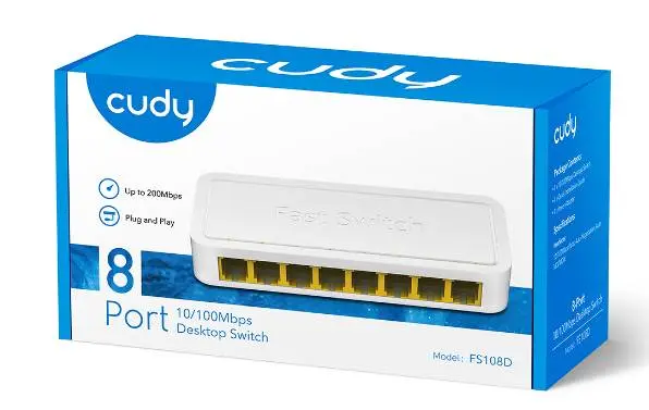CUDY FS108D 8-PORT 10/100 MPS DESK TOP SWITCH
