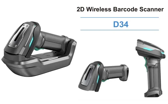 2D WIRELESS BARCODE SCANNER D34