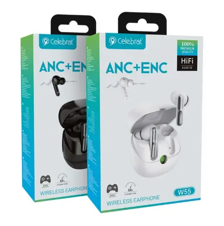 AUDIFONO CELEBRAT ANC+ENC WIRELESS EARPHONE W55